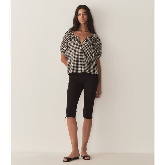 DOEN June Top Noir Greta Gingham - M - Picture 5 of 6